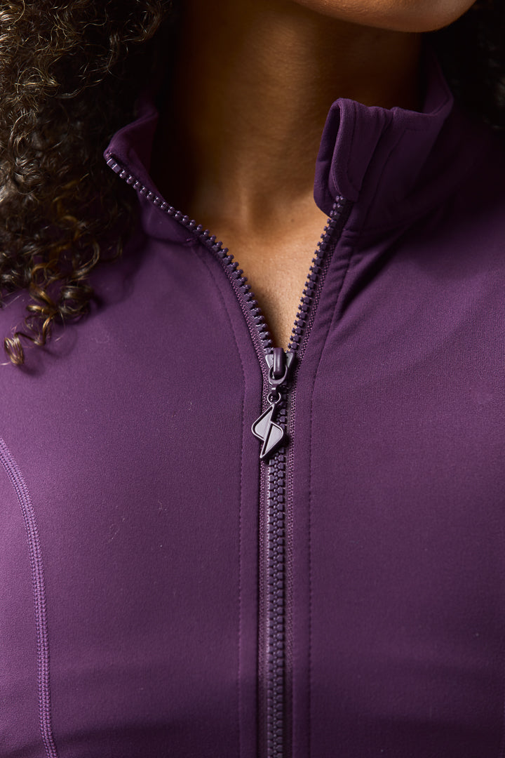 Fitted Zip Up Jacket - Grape