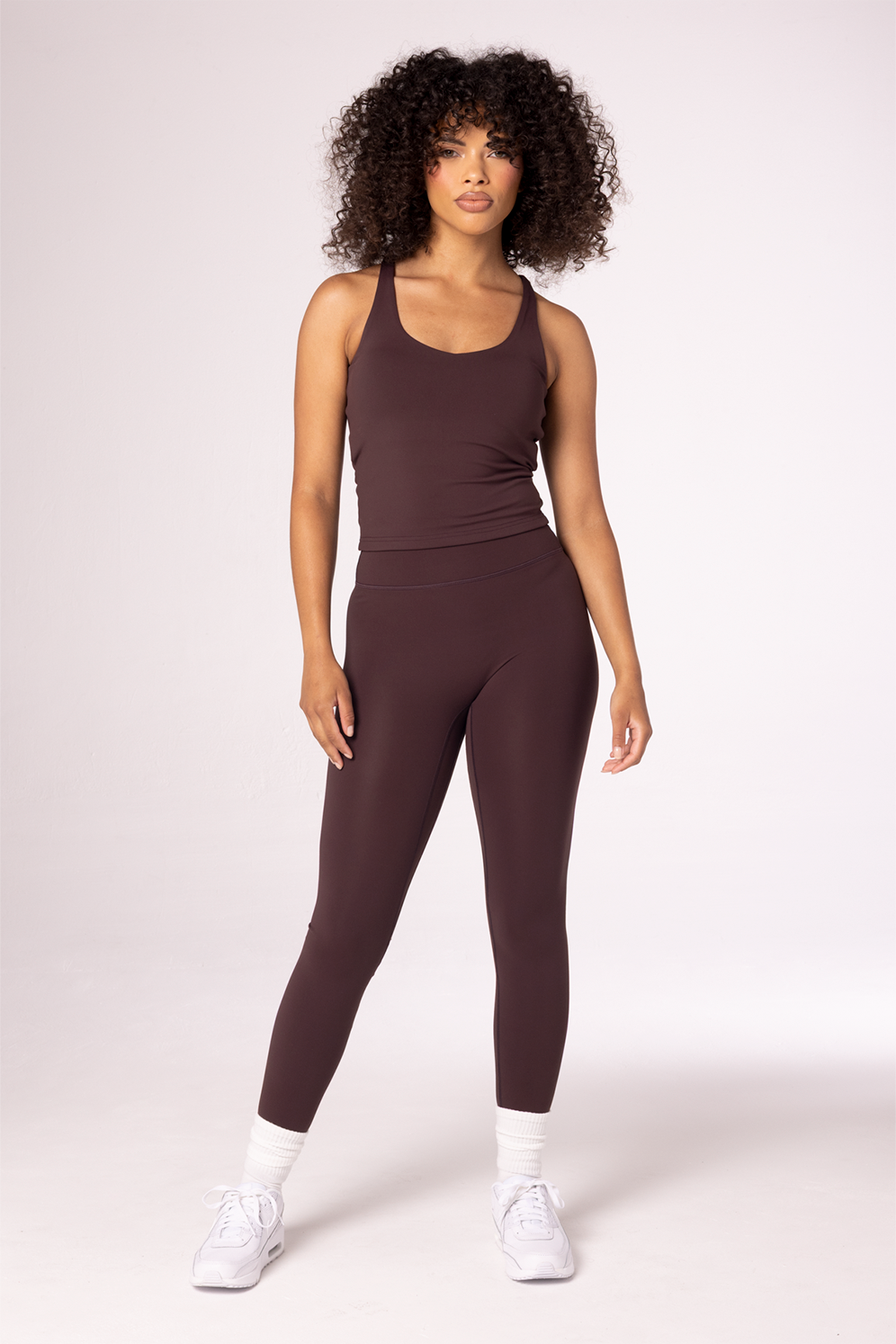 V Racerback Tank Top - Brown