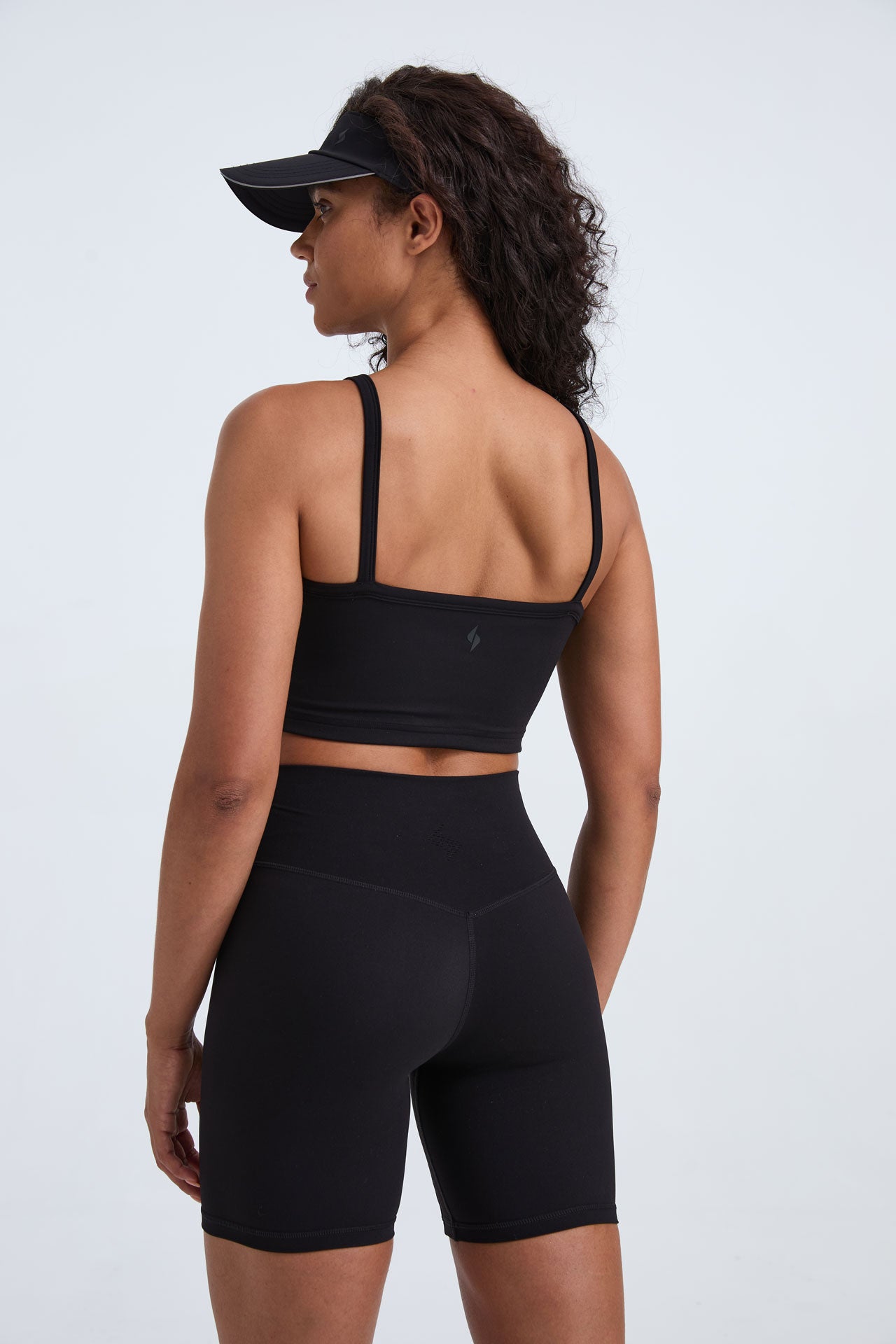Cropped Bandeau Tank Top - Black