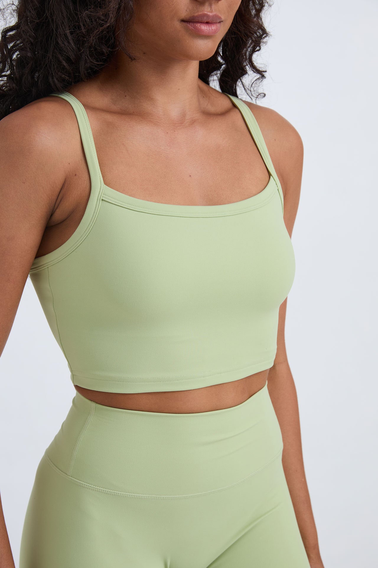 Cropped Bandeau Tank Top - Mint Green