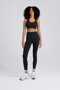 The Shayla Racerback Sports Bra - True Black