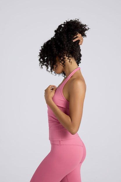 Plush Halter Tank - Soft Pink
