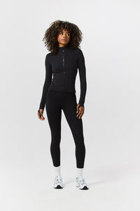 Fitted Zip Up Jacket - Black