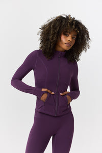 Fitted Zip Up Jacket - Grape