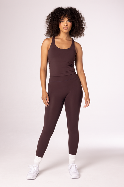 V Racerback Tank Top - Brown