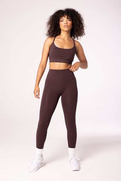 Racerback Sports Bra - Brown