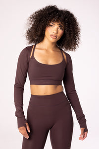 Cropped Shrug - Brown
