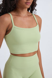 Cropped Bandeau Tank Top - Mint Green