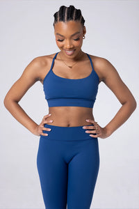 Racerback Sports Bra - Navy