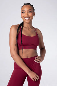Racerback Sports Bra - Merlot