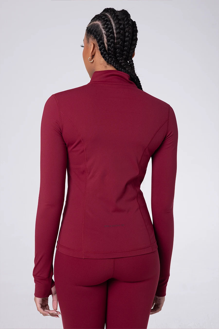 Fitted Zip Up  Jacket - EXT MERLOT